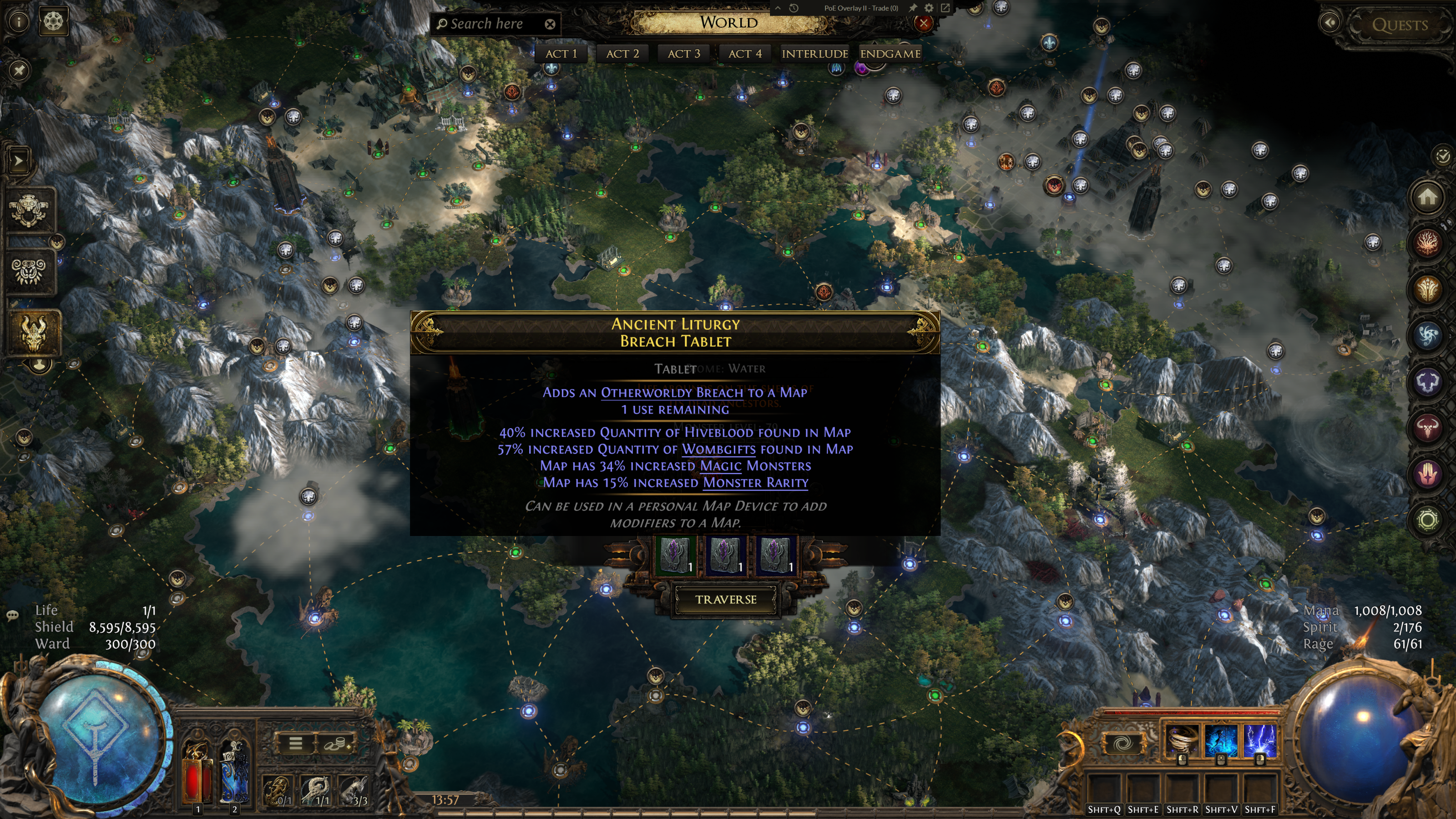 Precursor Tablet tooltip on the Atlas map device